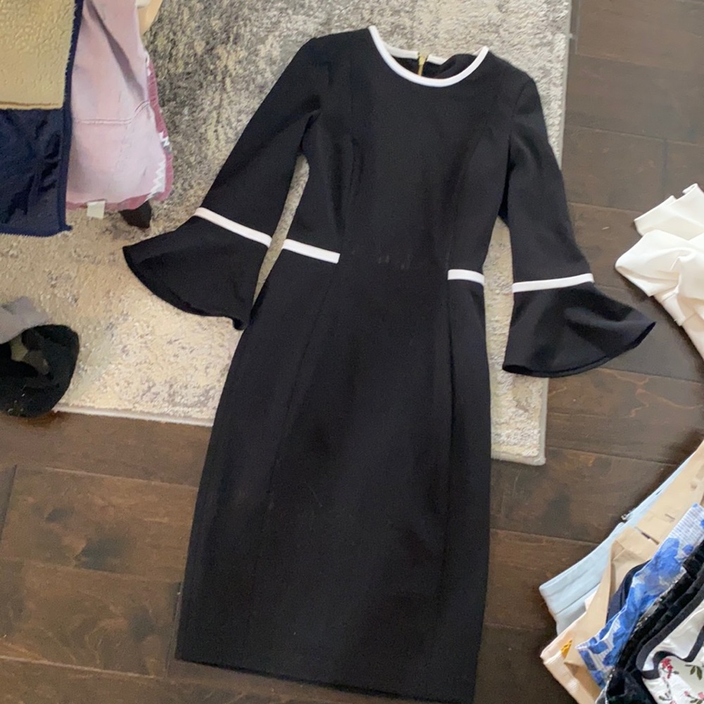 Calvin Klein black and white dress